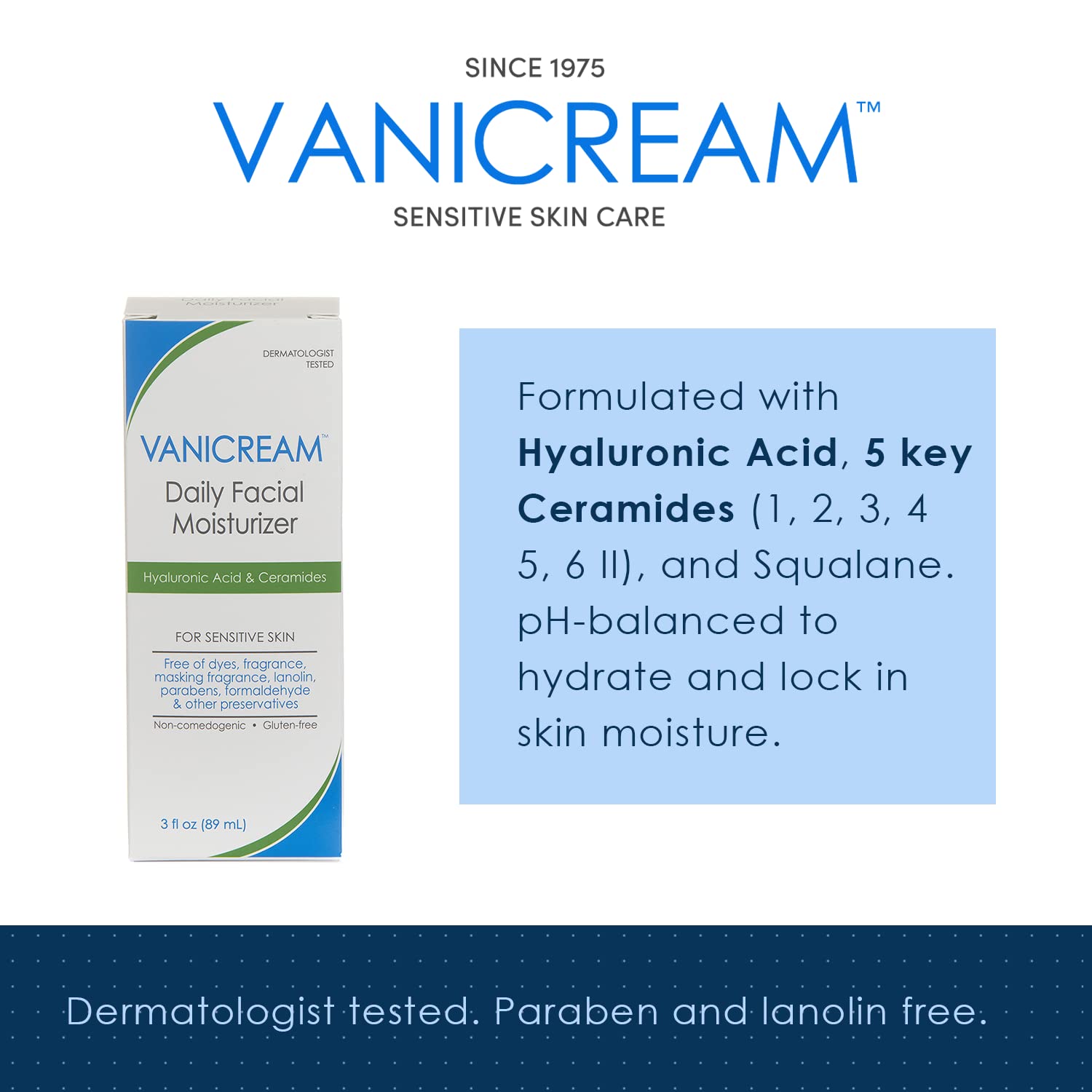 Vanicream Daily Facial Moisturizer - 3 fl oz - Formulated Without Common Irritants for Those with Sensitive Skin - Image 2